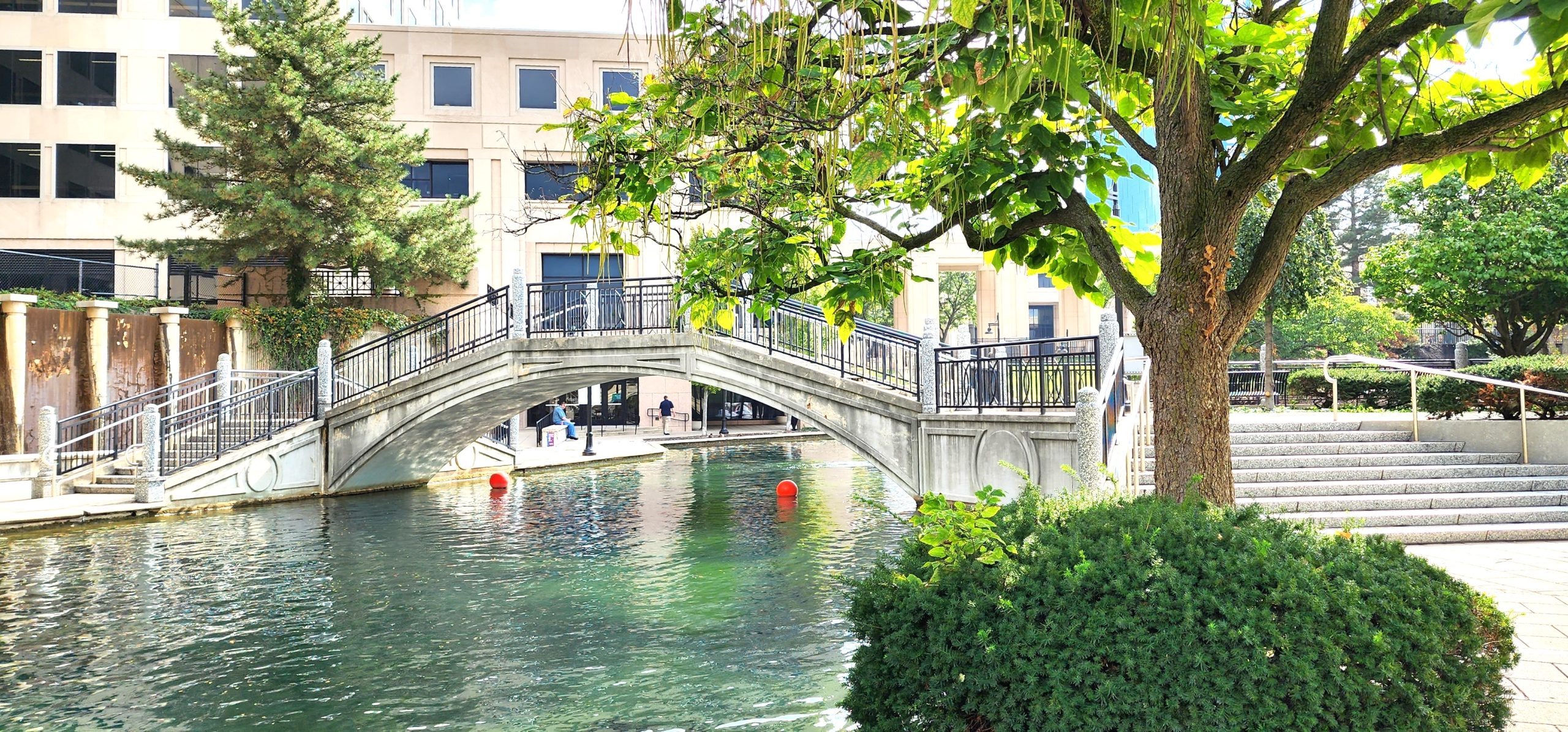 Bridge over canal in downtown Indianapolis.