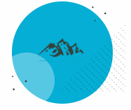 Blue circle with mountain inside